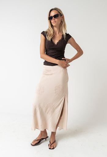 Gracie Lace Top in Brown