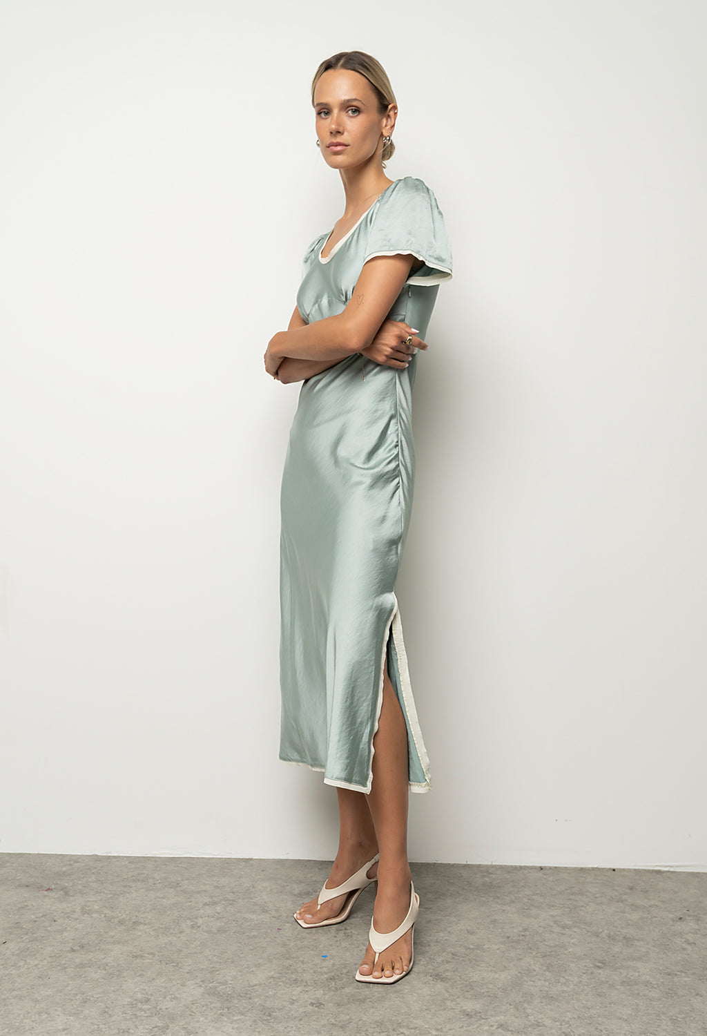 Austia Midi Dress in Light Blue