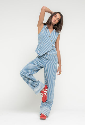 Calliope Striped Denim Jeans