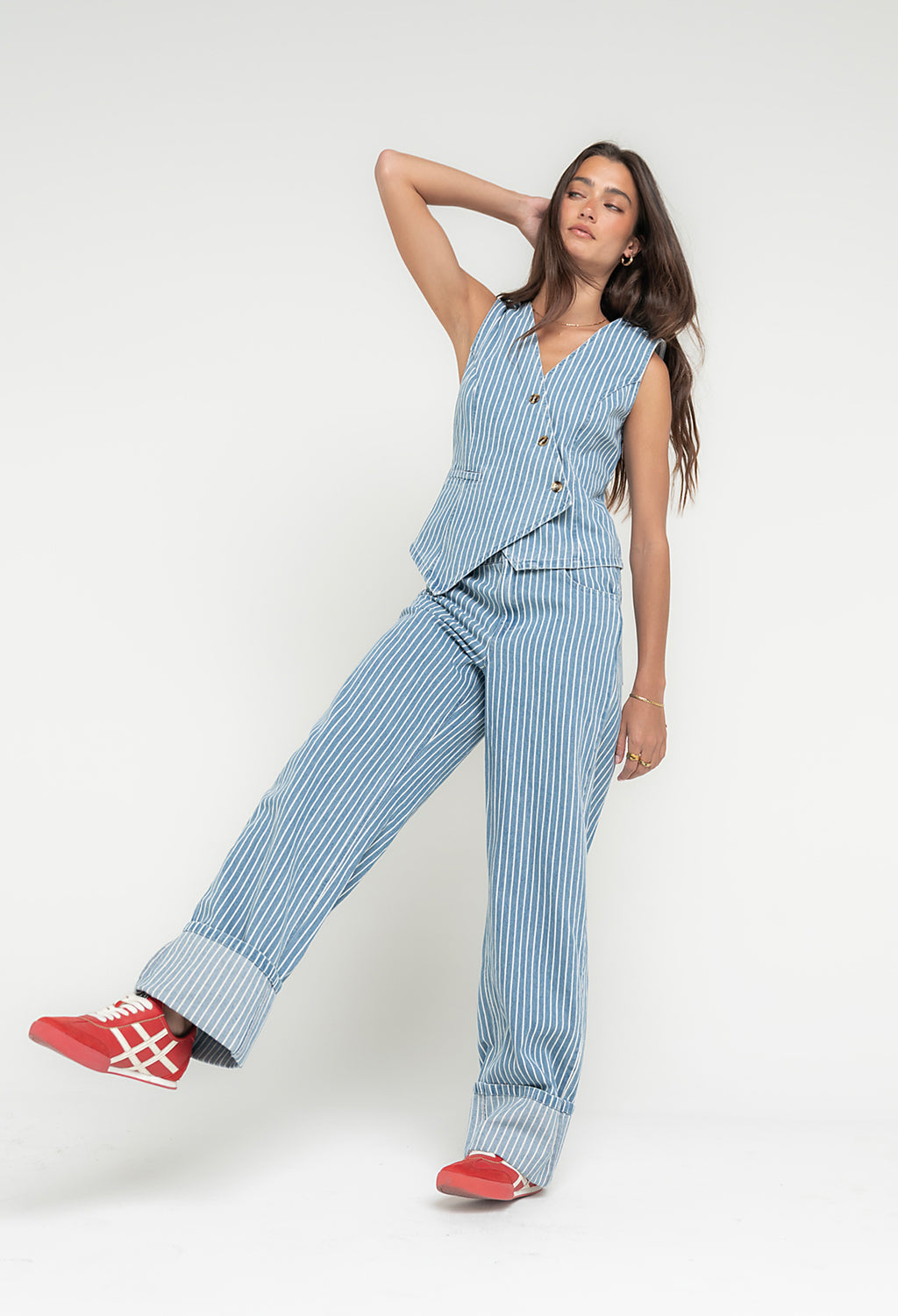 Calliope Striped Denim Jeans