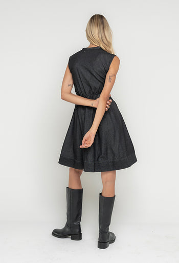 Jacee Denim Dress in Black