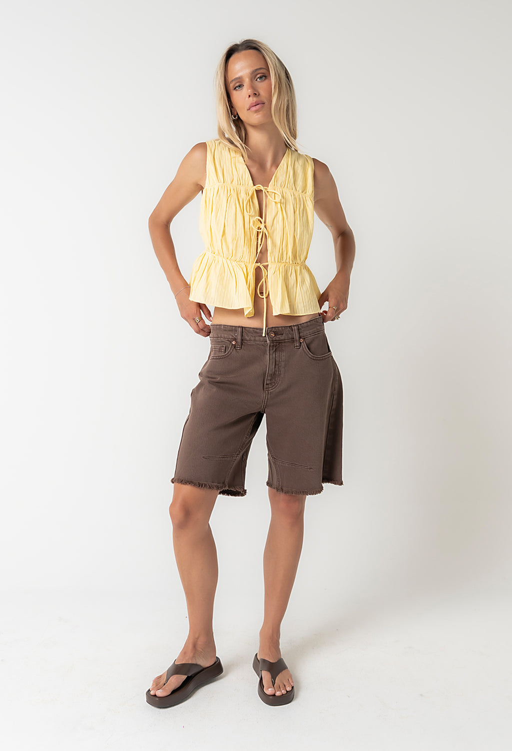 Willa Peplum Blouse in Yellow