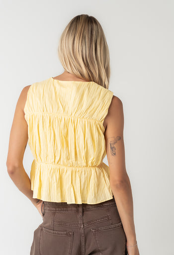 Willa Peplum Blouse in Yellow