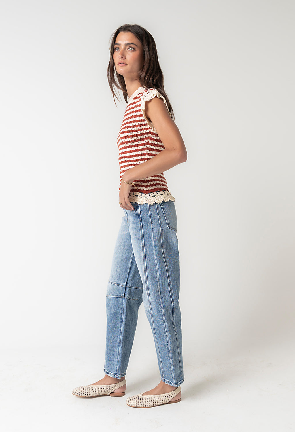 Ariah Striped Crochet Top