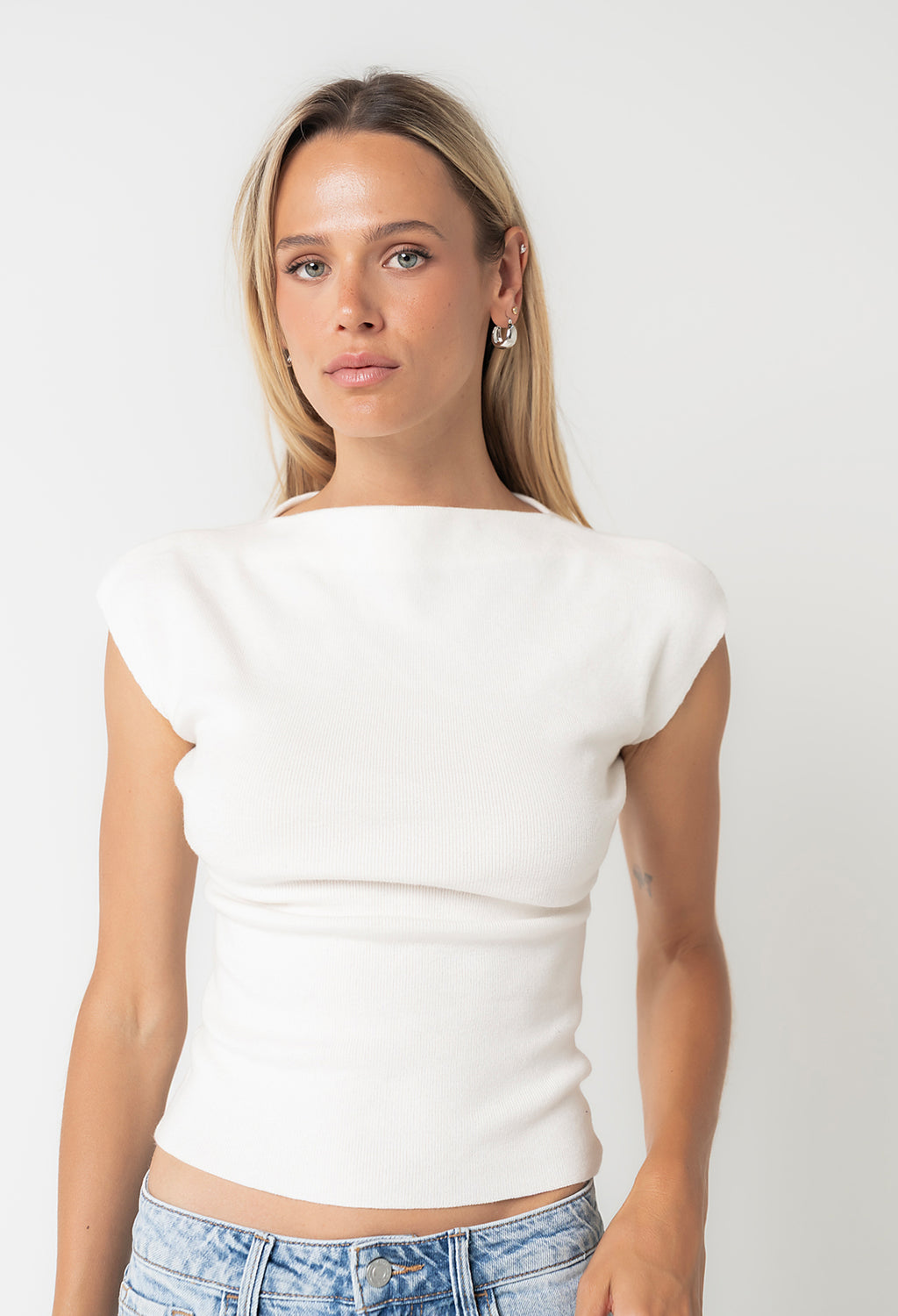 Maggie Knit Top in White