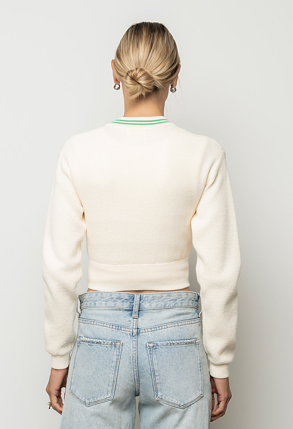 Coco Zip Up Sweater in White