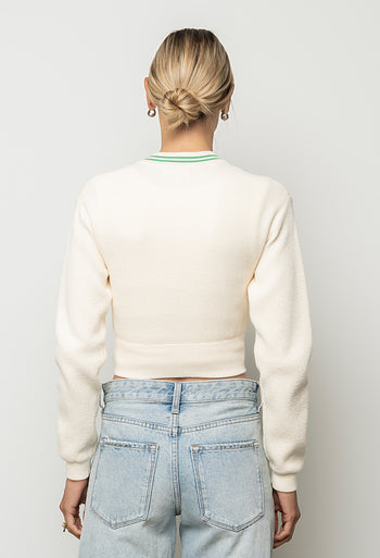 Coco Zip Up Sweater in White