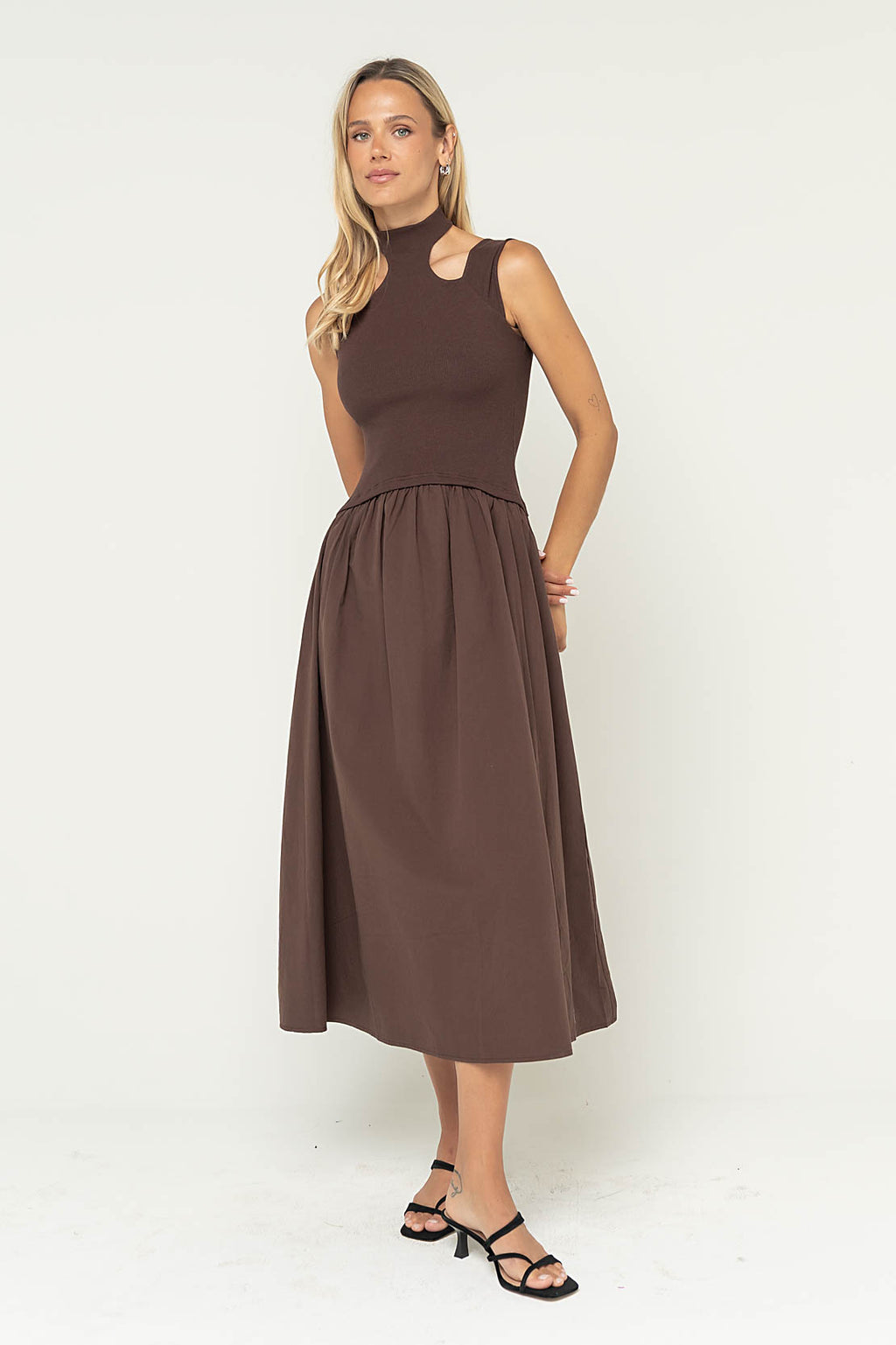 Ciel Maxi Dress in Brown