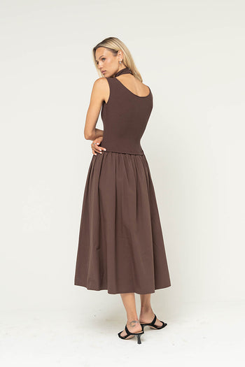 Ciel Maxi Dress in Brown