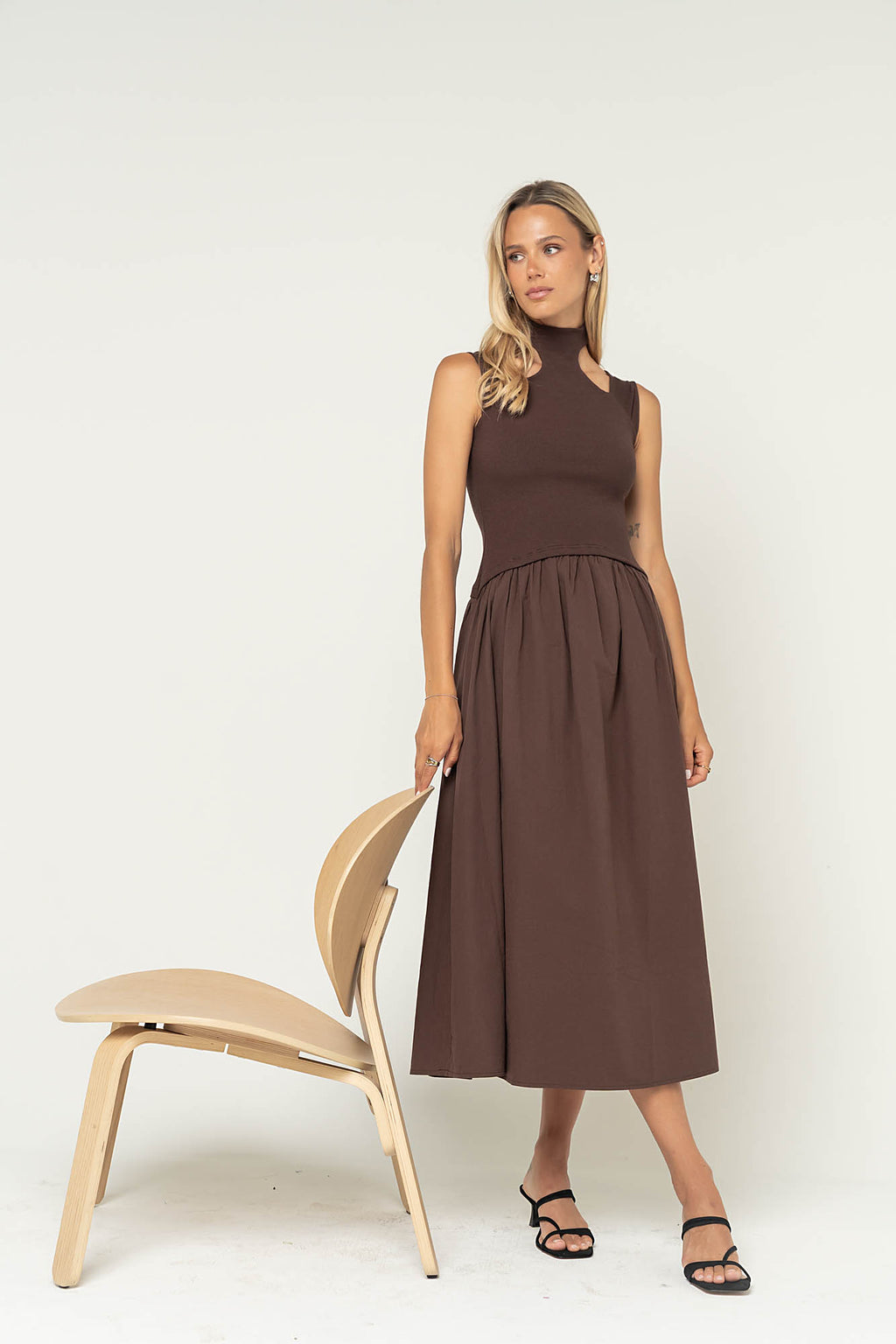 Ciel Maxi Dress in Brown