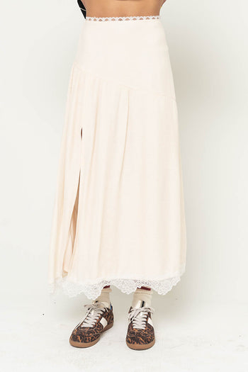Lucia Lace Trim Maxi Skirt