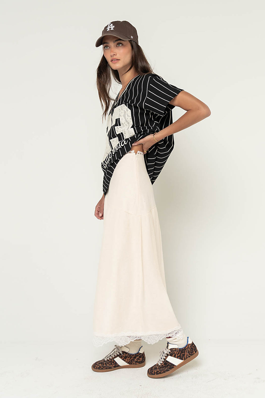 Lucia Lace Trim Maxi Skirt