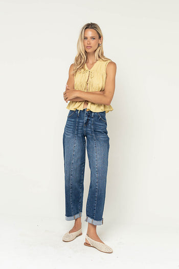 Willa Peplum Blouse in Mustard