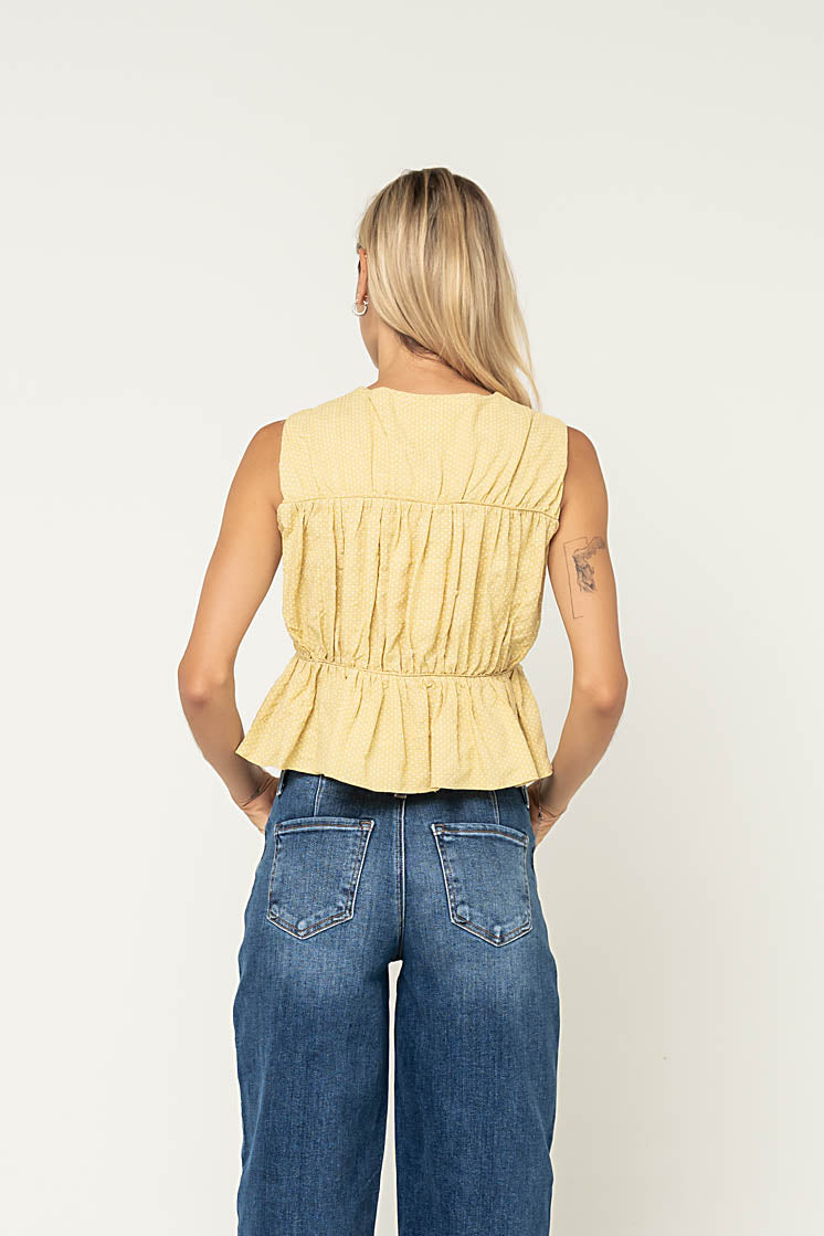 Willa Peplum Blouse in Mustard