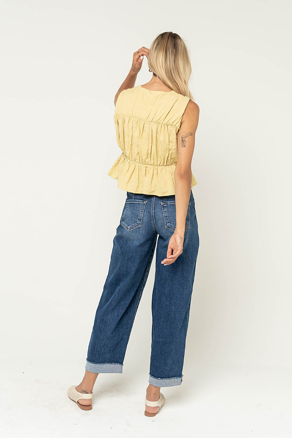 Willa Peplum Blouse in Mustard