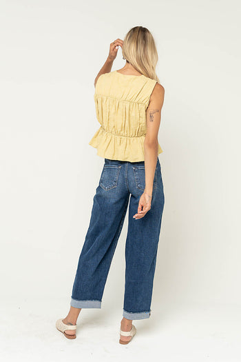 Willa Peplum Blouse in Mustard