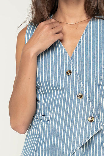 Calliope Striped Denim Vest