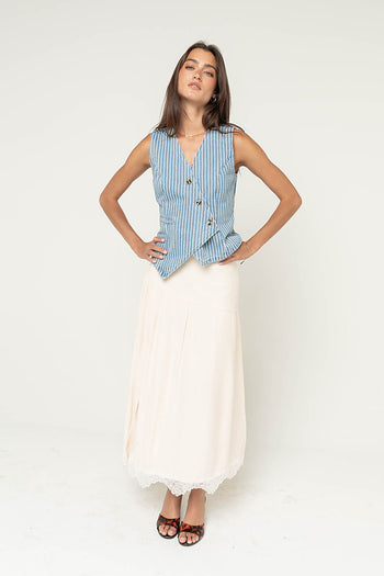 Calliope Striped Denim Vest