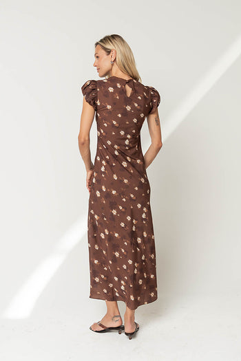 Ellianna Floral Maxi Dress in Brown