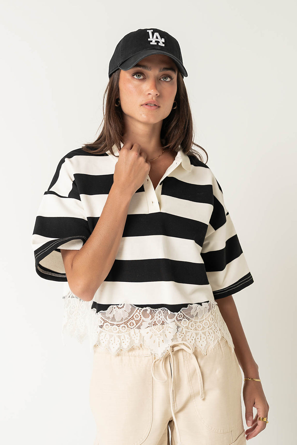 Mila Striped Polo Top