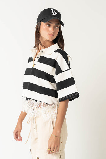 Mila Striped Polo Top