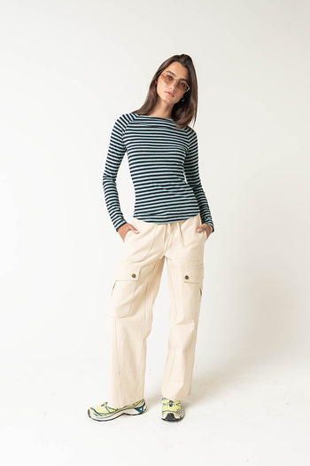 Lyza Striped Top in Blue