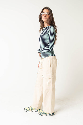 Lyza Striped Top in Blue