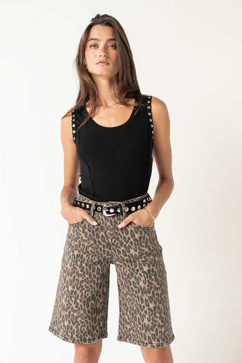 Joanna Leopard Bermuda Shorts
