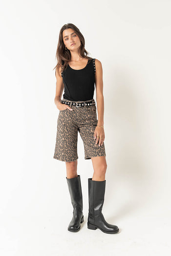 Joanna Leopard Bermuda Shorts