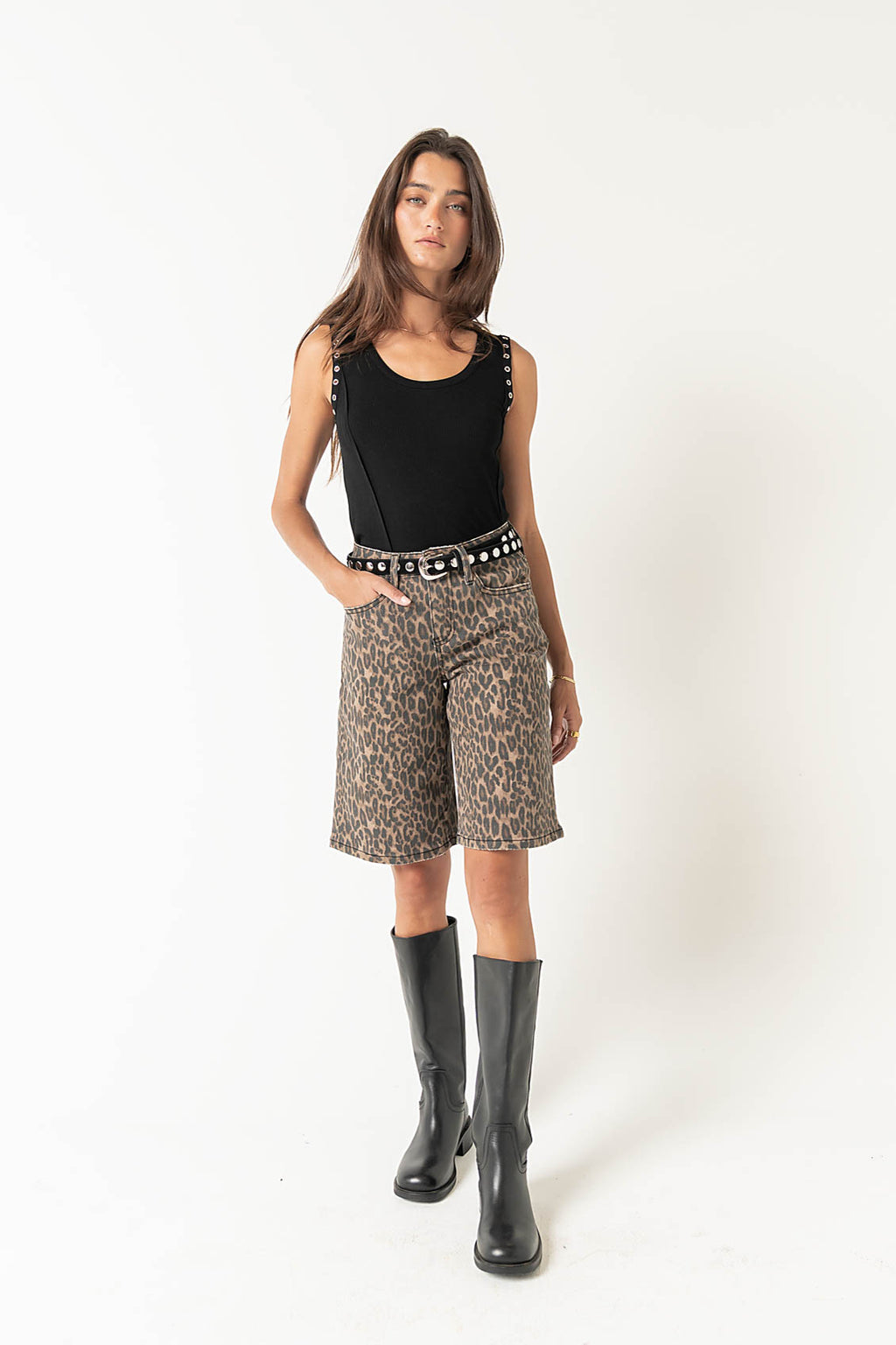 Joanna Leopard Bermuda Shorts