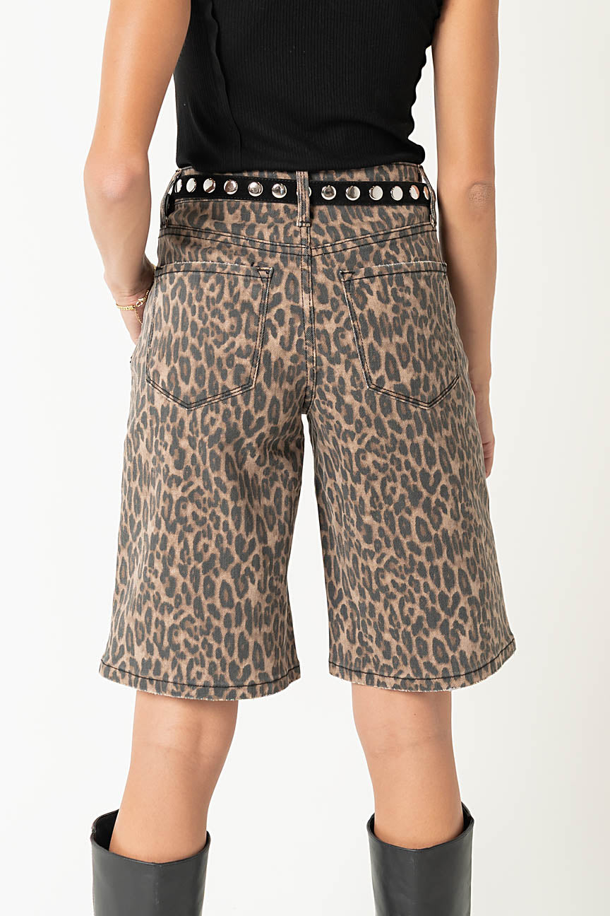 Joanna Leopard Bermuda Shorts