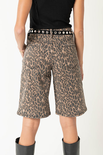 Joanna Leopard Bermuda Shorts
