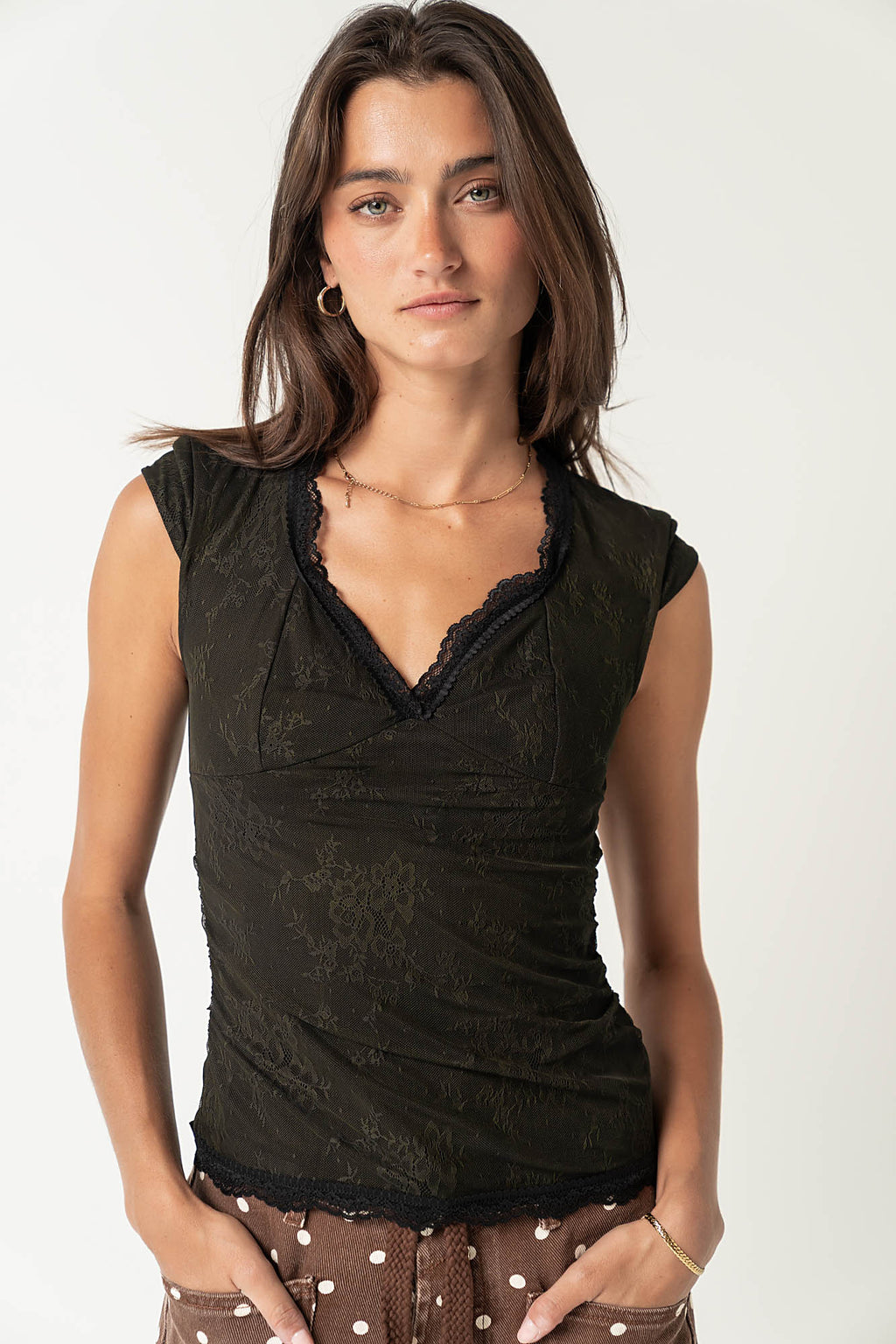 Gracie Lace Top in Black