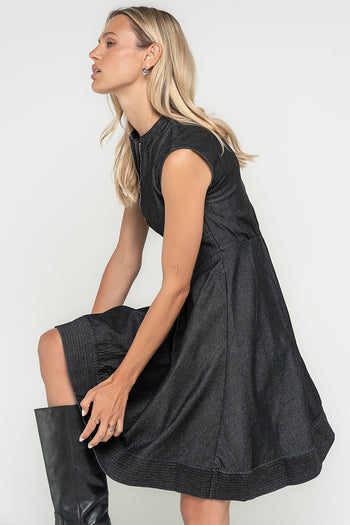 Jacee Denim Dress in Black
