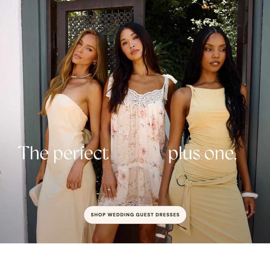 the perfect plus one, shop wedding guest dresses