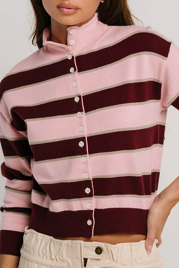 Laurie Striped Mock Neck Sweater