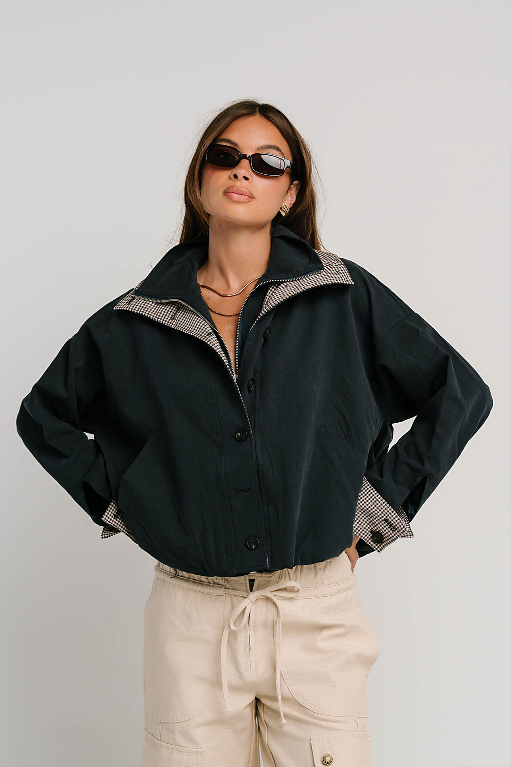 PREORDER - Colette Oversized Trench Jacket in Navy