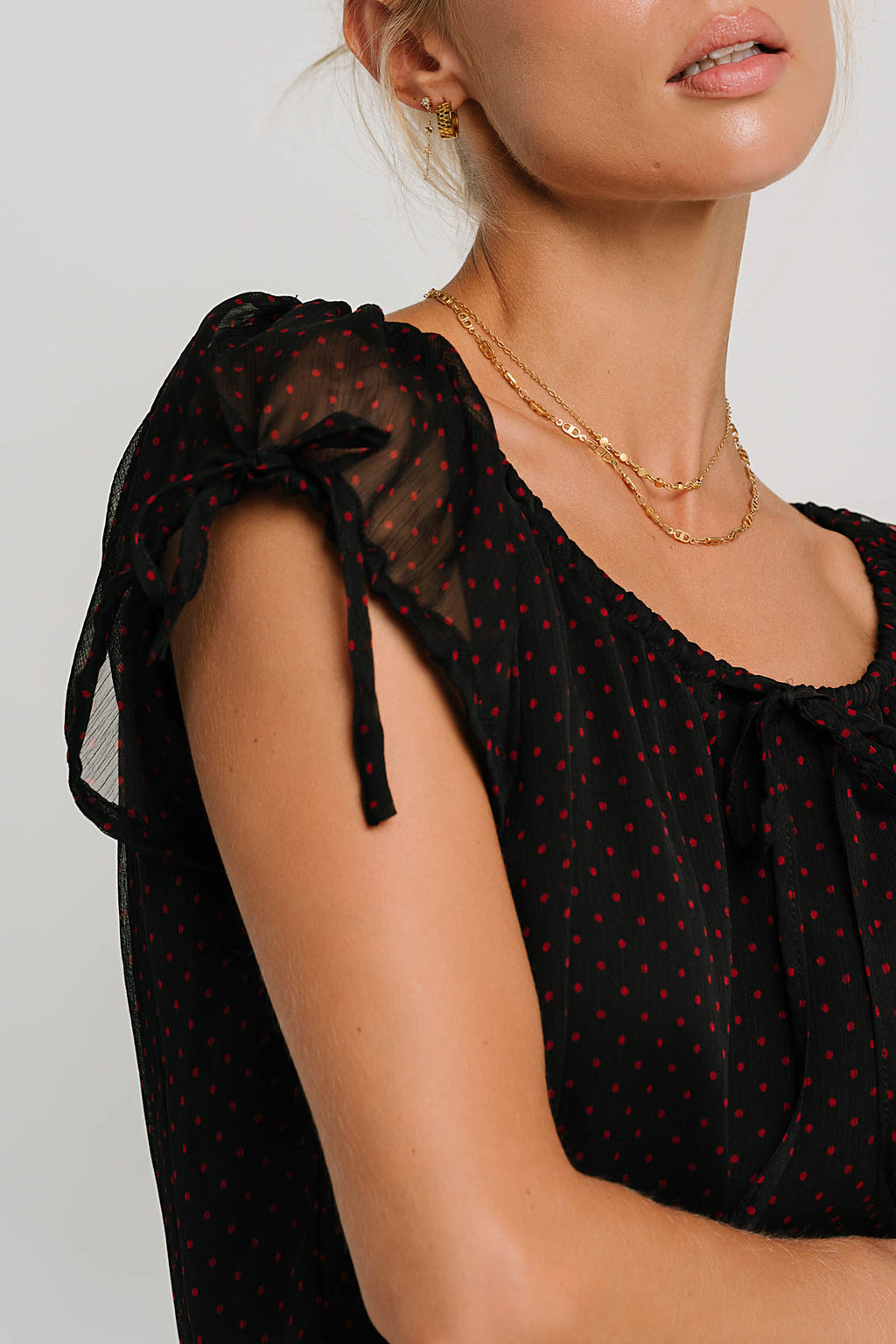 Rynlee Polka Dot Blouse in Black