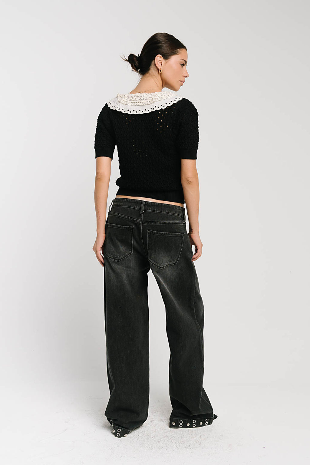 Delora Studded Wide Leg Jeans