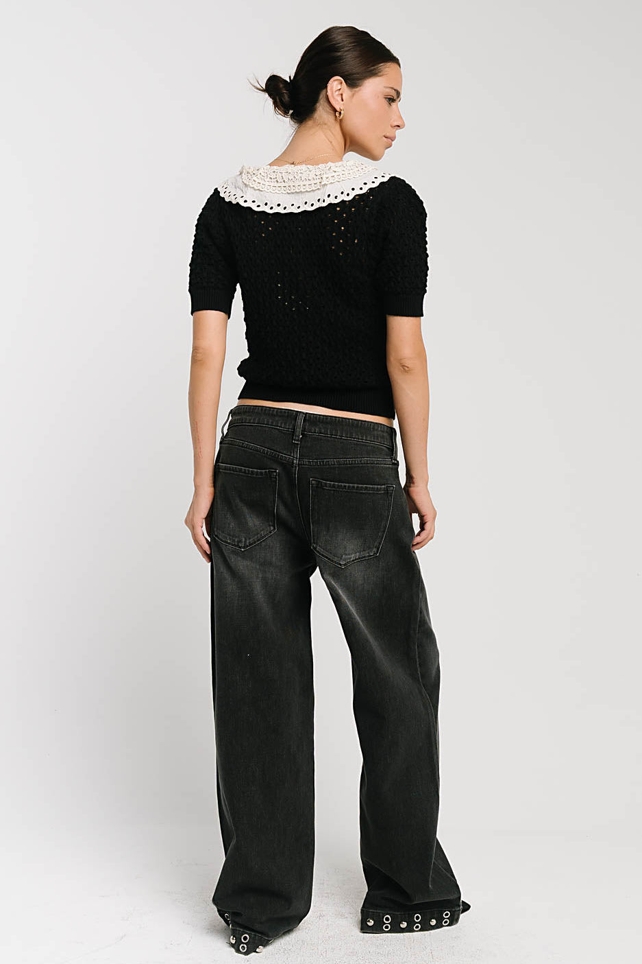 Sunny Crochet Top in Black