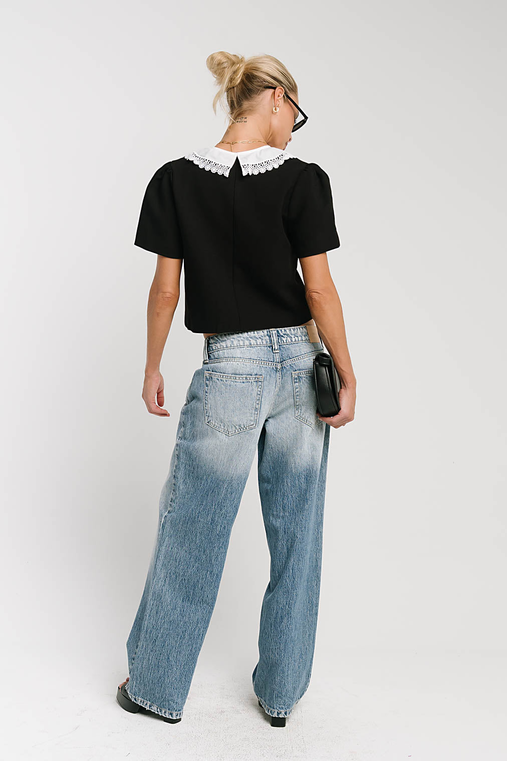 Scottie Collared Top in Black