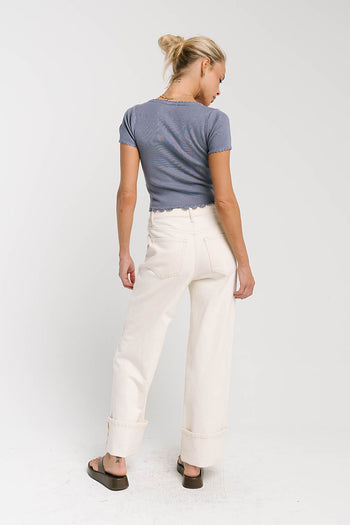 Sayla Cuffed Wide Leg Jeans