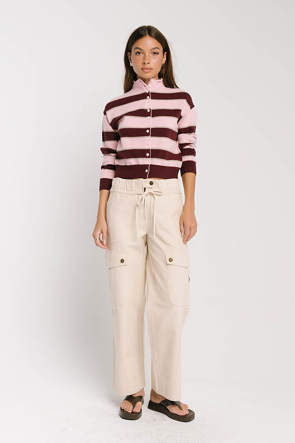 Kirsty Straight Leg Pants in Bone