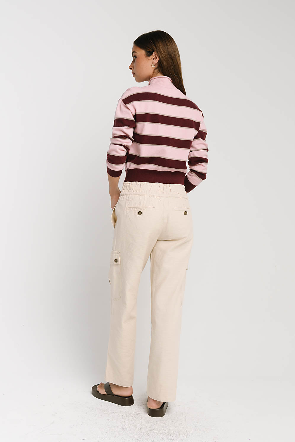 Kirsty Straight Leg Pants in Bone