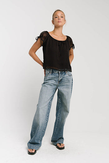Rynlee Polka Dot Blouse in Black