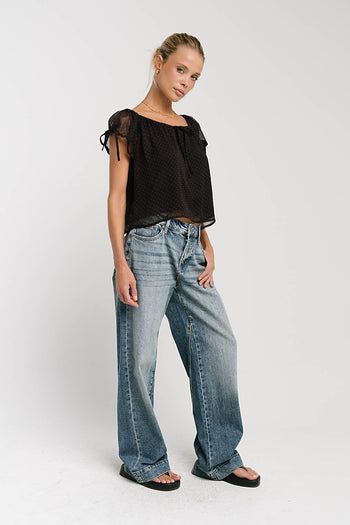 Rynlee Polka Dot Blouse in Black