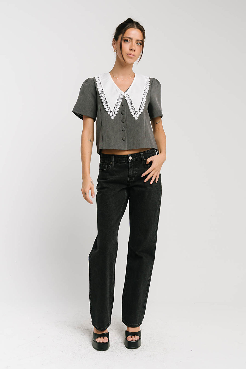 Chandler Mid Rise Straight Leg Jeans