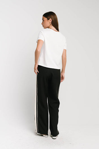 Ashley Embroidered Fish Baby Tee in White