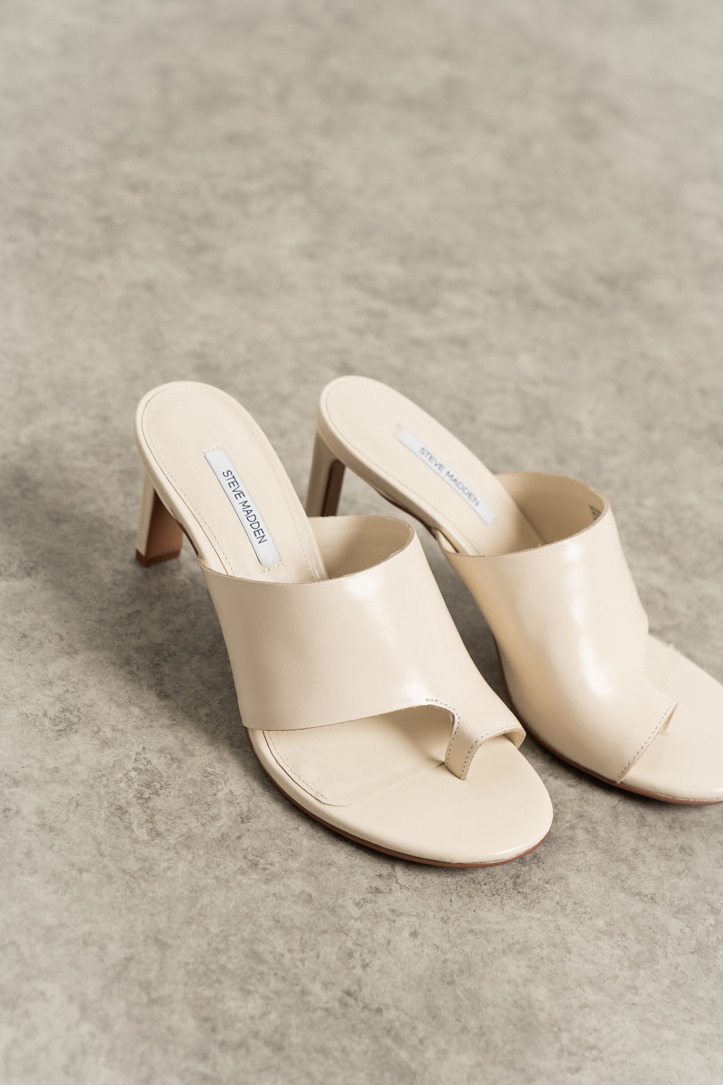 Steve Madden Valentin Leather Heels in Bone