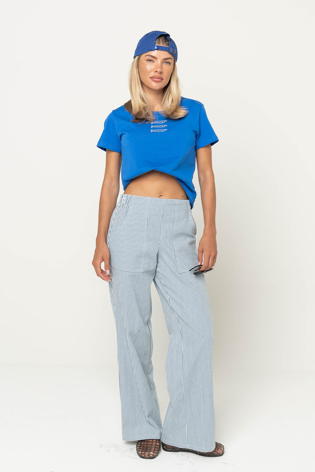 Gretta Striped Pants in Blue